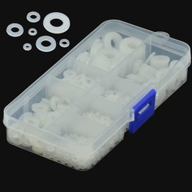 600 PCS M2-M8 Nylon Flat Washers,White Washers,Plastic Washers,Nylon Spacers (White)