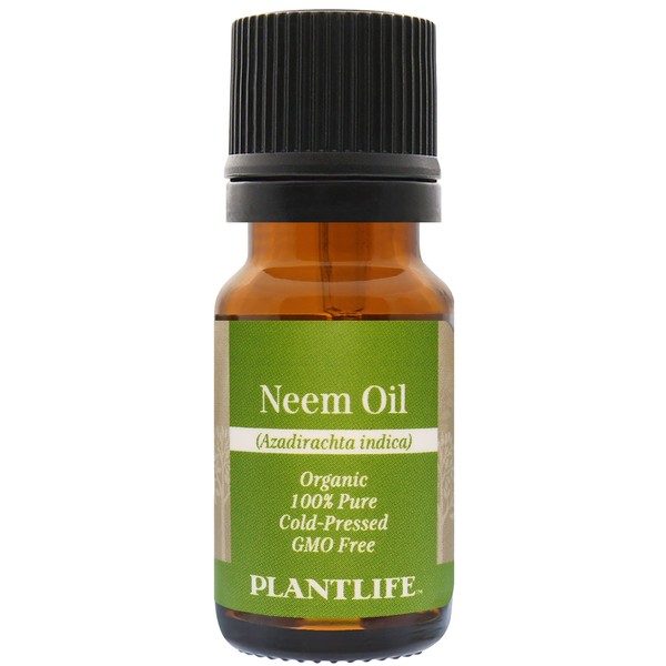 Plantlife Neem Carrier Oil - Cold Pressed, Non-GMO, and Gluten Free Carrier Oils - for Skin, Hair, and Personal Care - 10ml