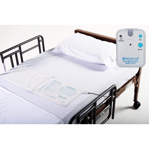 Patient Bed Alarm, 10" x 30" Bed Pad with Motion Sensor Alarm, 2 Ring Chime Options, 3 Mounting Options, Including 9V Battery, Bed Alarms and Fall Prevention for Elderly, 1 Yr. Warranty by Patient Aid
