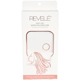 Revele Satin Pillowcase for Hair and Skin, Includes one King Size Pillow Case with Envelope Closure, White
