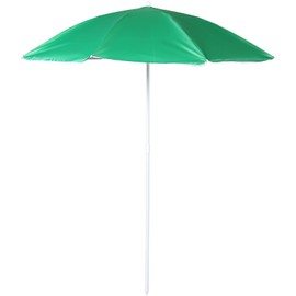 Unibos 1.8m Beach Parasol Umbrella with Carry Bag, Portable Height Adjustable Garden Parasol Umbrella, Parasol for Beach/Pool/Patio, Round Sunscreen UV Safe (Green)