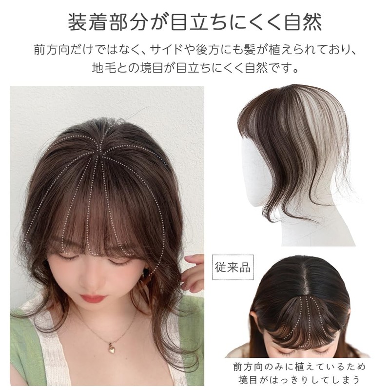 Bright Lara p245-LBK Bangs Wig, Total Hand Planted, Human Hair,