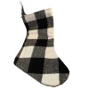 hobby lobby christmas stocking plaid white black and grey 17.5