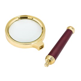 Handheld Magnifier Magnifier 10x Magnification Diameter 90mm Handheld Magnifying Glass High Magnification Portable Convenient Removable for Maps, Magazines, Newspapers, Reading, Jewelry Appraisal, Students, Seniors, Professionals, Wooden Handle, Magnifie