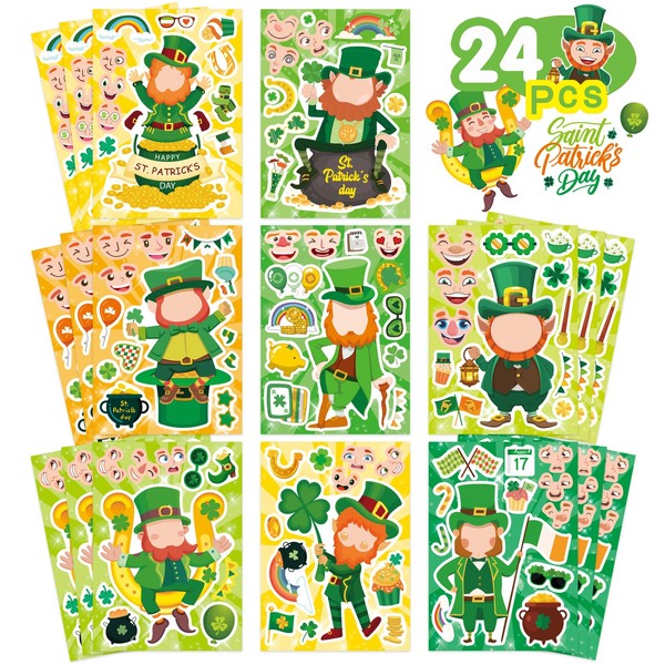 DUJAA DUJAA 24 Sheets St. Patricks Day Stickers Make a