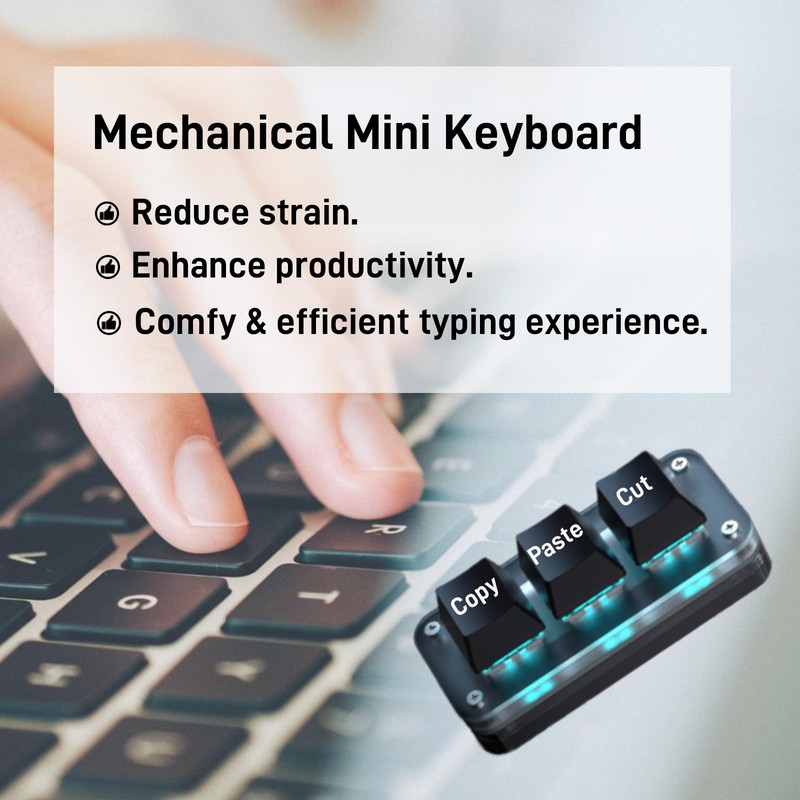 NOVVAOGO Copy Keyboard, Cut Copy Paste Keyboard, One Handed Macro