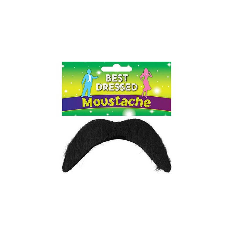 Black fake moustache, Disco, 118, Mexican, Mario fancy dress accessory