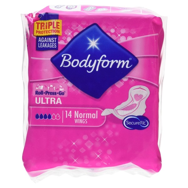 Bodyform Ultra Hand Towels, Regular Wings, Pack of 14