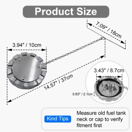 Aluminum Locking Diesel Vented Fuel Cap 3"-5.5 OEM Freightliner Fuel Tank Cover Replacement PartsSize: PL-L11A, Color: Silver