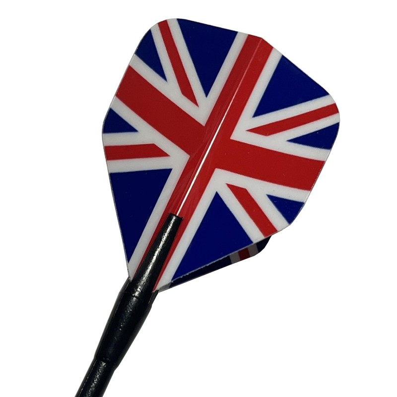 Satargo Steel Darts Set with Union Jack Flights, 16g, 6-Pack,