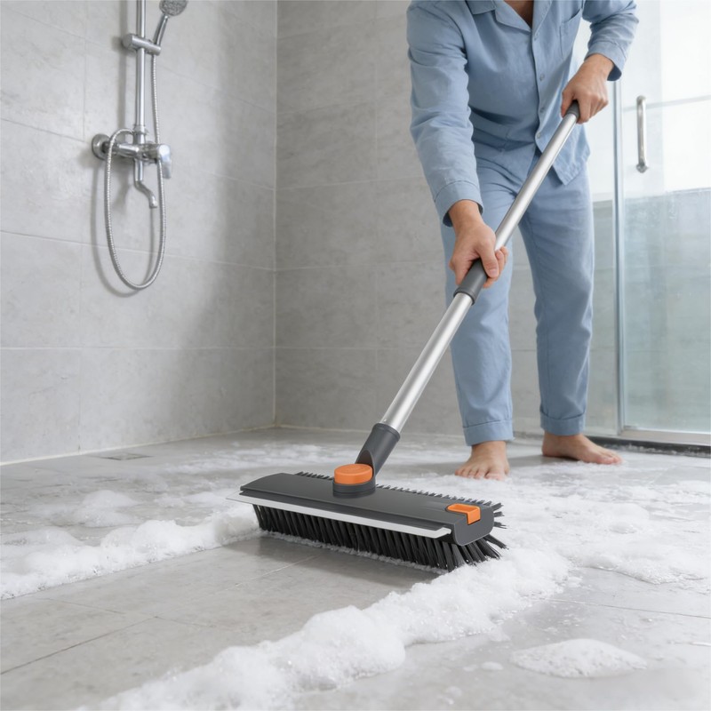 Floor Scrub V Brush with Long Handle 4 in 1
