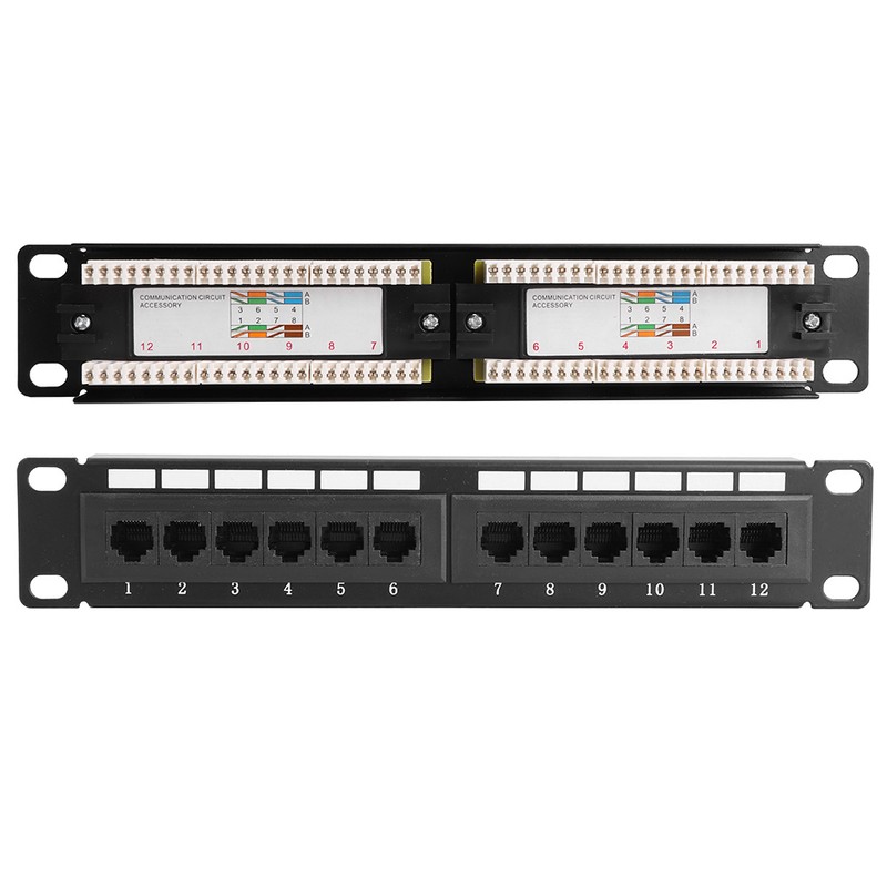 UTP 12Port Cable Rack CAT6 RJ45 Ethernet Network Data Patch