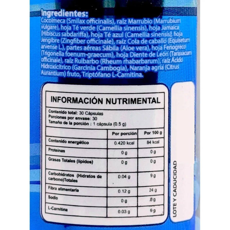 Bypass Bpri Azul 30 Capsulas Fenogreco Cola De Caballo