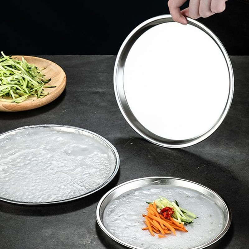 Cabilock Fruit Plate, Stainless Steel Plate, Dinner Plate, Salad Plate,