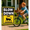 Set of 3 Double Sided 12x16 Inches Slow Down Cat