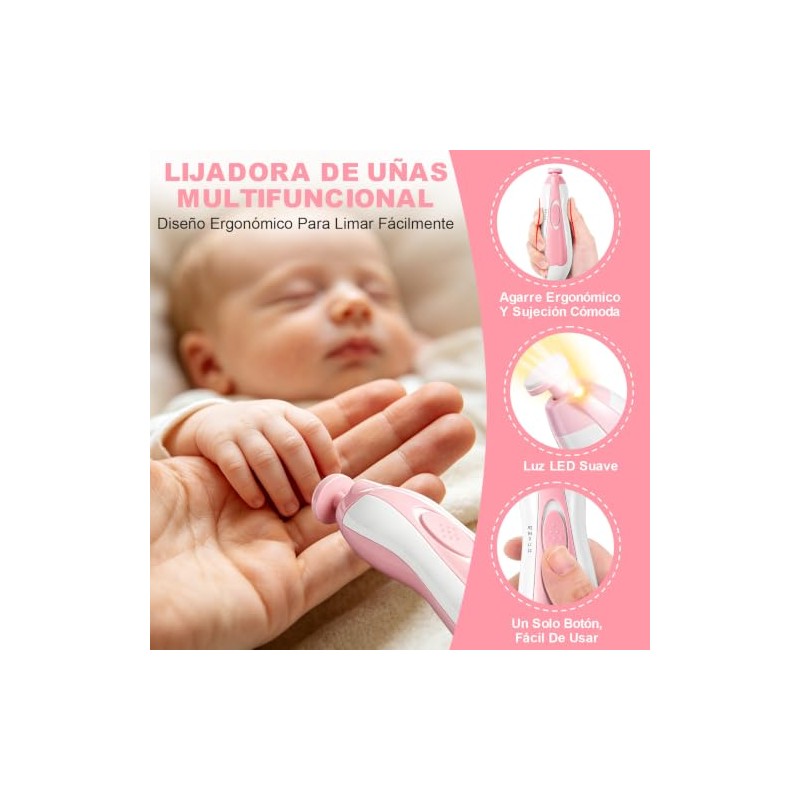 AXIDUN-Lima de uñas bebe, Cortaúñas para bebe eléctrico, Pulidor de