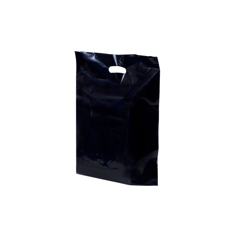Black Plastic Carrier Bags - 38cm x 46cm + 7cm