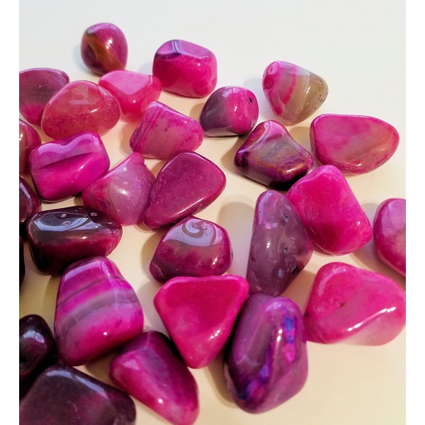 Pachamama Essentials Pink Agate Tumbled - Healing Stone - Crystal Healing 20-25mm (1)