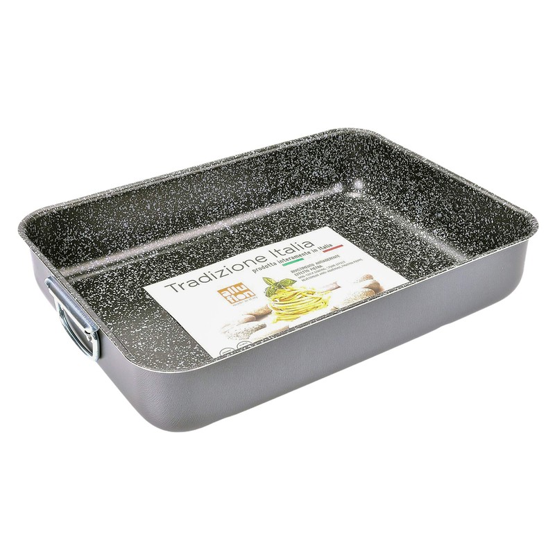 Alluflon Tradition Italy Lasagne Pan, Aluminium, black