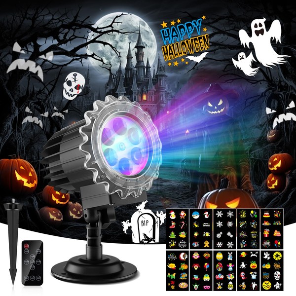 Matekxy Christmas Halloween Projector Lights Outdoor, 2024 Latest Single Holiday