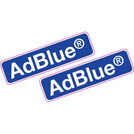 AdBlue 80mm x 24mm Printed Vinyl Stickers, Pack of 2