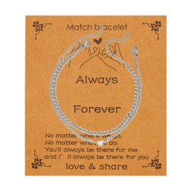 Warmhope Unbreakable Bond Couples Bracelet Set for Men Women Eternal Touch Matching Jewelry Pinky Promise Adjustable Braided Cord Gift for Valentines Day Anniversaries