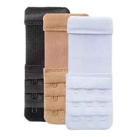 Universo en Linea Set 3 Extensiones Para Brasier Negro, Beige, Blanco Elástico