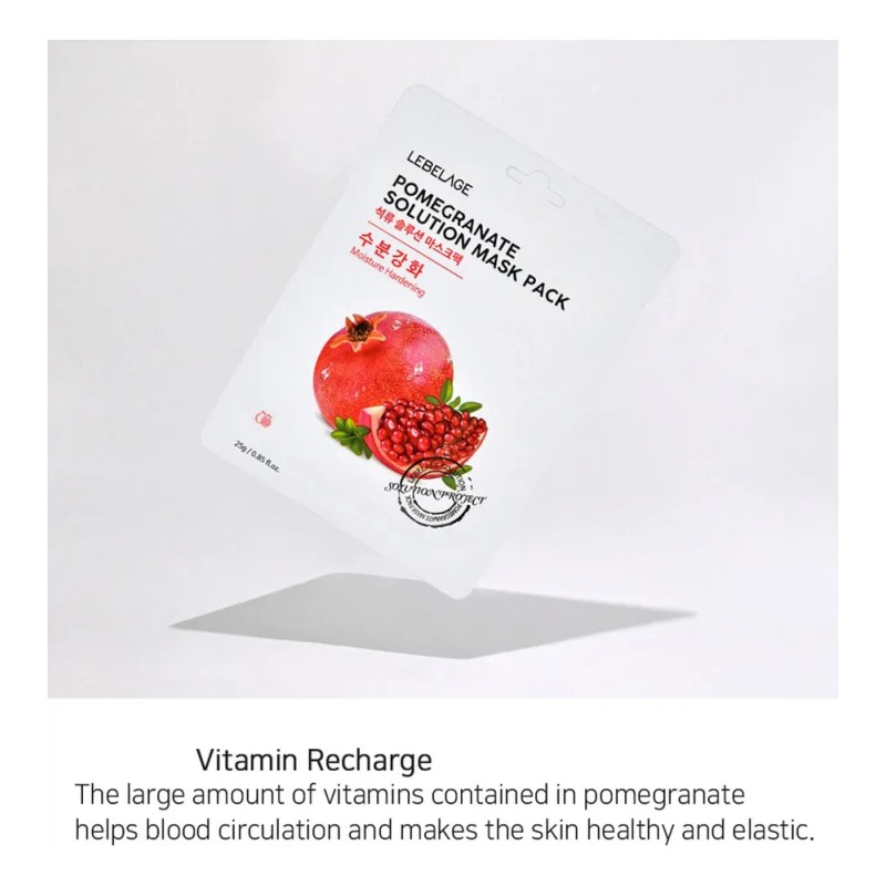 Mascarilla Antioxidante Coreana De Granada 1 Caja (10 Pz) Mixta