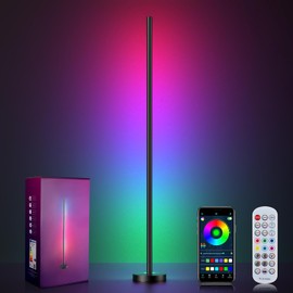 Corner Floor Lamp, LED Corner Lamp with App and Remote Control, RGBICW 16 Million DIY Colors & 68+ Scene, Music Sync, Color Changing Smart Ambient Light for Living Rooms, Bedrooms, and Gaming Rooms