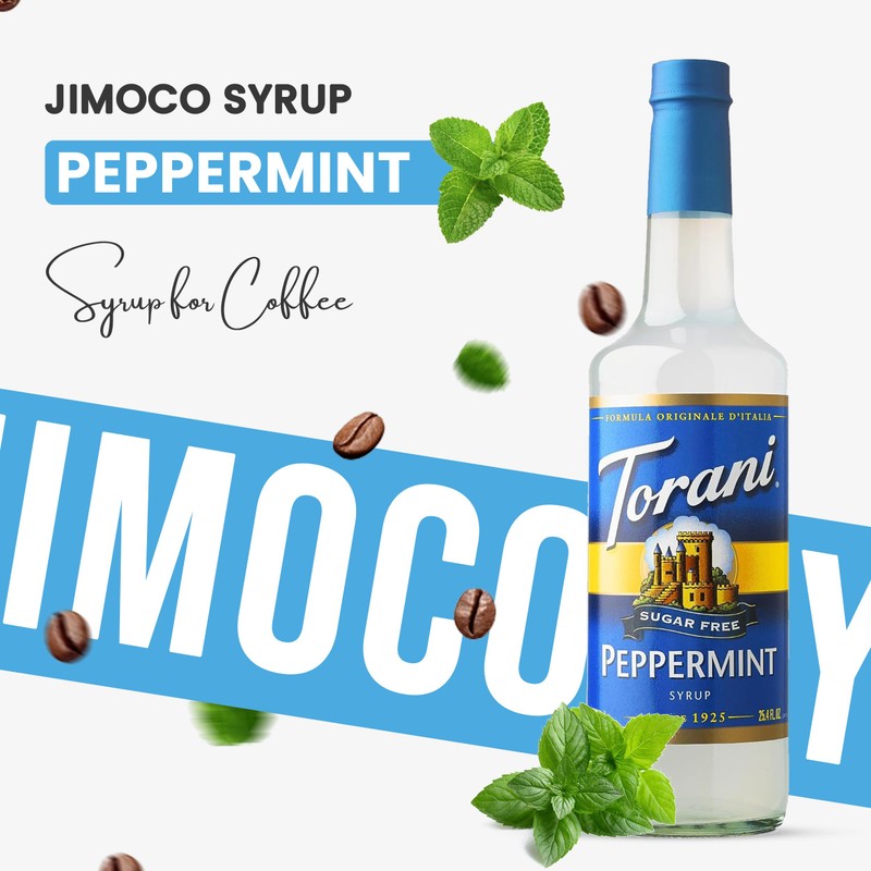 Sugar Free Peppermint Syrup for Coffee 25.4 Ounces Coffee Syrups