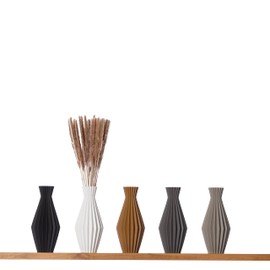 3D Vase Daria Decorative Vase L 30 cm Floor Vase Vase Pampas Grass Dried Flowers (Dark Grey)