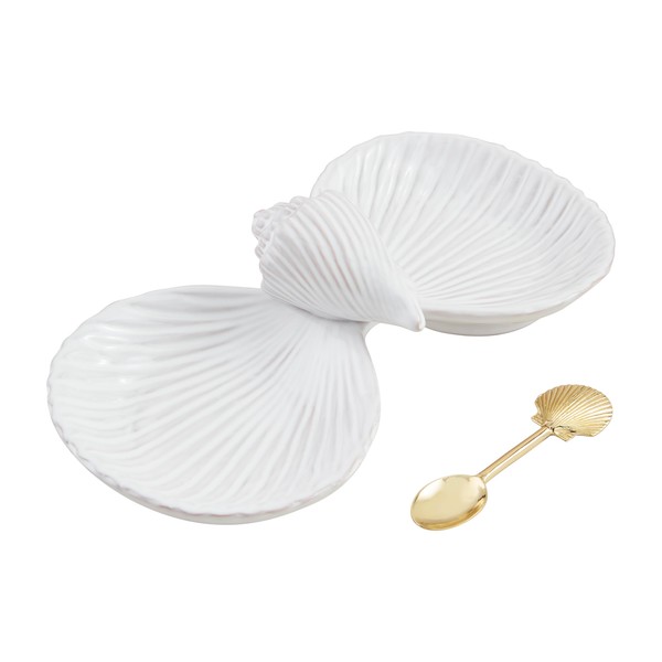 Mud Pie dish 5" x 10" | spoon 4" Shell