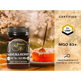 Manuka Honey UMF 5+ (MGO 83+) Pure New Zealand Honey, 1.1 lb (500g)