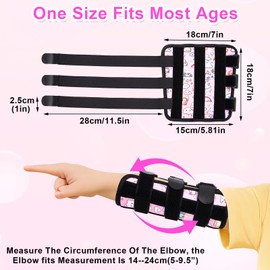 JFHNMLW 2 Pcs Thumb Sucking Deterrent, Pink Rainbow Elbow Thumb Guard for Thumb Sucking, Nail Biting Treatment for Kids Prevention Anti Nose Picking for Boys Girls Finger Sucking Prevention