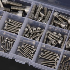 Allen Screws Set, 135 Pieces 14 Different Sizes M2.5 M3 M4 M5 M6 M8 304 Stainless Steel Hex Screws with Transparent Storage Box