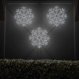 Wintergreen Lighting 24" LED Snowflake Light Christmas Decorations Outdoor, 40 Point Cool White Rope Light