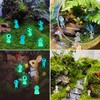 DERAYEE 10pcs Resin Luminous Wooden Elf Figurine Luminous Miniature Decoration