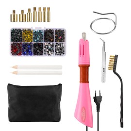 Konesky Rhinestone Applicator, Hotfix Applicator Tool, Rhinestone Applicator, Hot Set of 7 Sizes, Tips for Crystals, Gem Rhinestones, Diamonds, Upgrade Version, Purple (Pink)