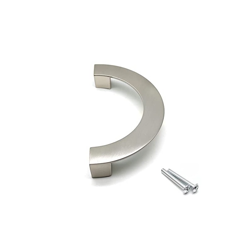 Susenya Half Moon Handles,1-Pack, Brushed Silver Cabinet Pulls 5.04" Hole