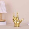 LCCCK Gold Hand Gesture Statue, Funky Home Decor Accent Finger