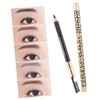 minkissy Sets Leopard Cover Double Head Eyebrow Pencil Brush Set