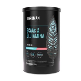 Birdman BCAAs + L-Glutamina Ratio (BCAA 2:1:1) 100% Vegetal, (Vegano), 0 Carbohidratos, con Vitamina B12, Minerales, Vitamina C, Sabor Fresa | 30 servicios | 405g