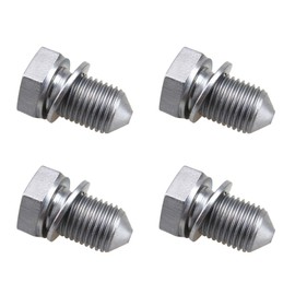 Pack of 4 Oil Drain Plug with Sealing Ring, Drain Plug of the Oil Sump, Alloy Steel Oil Drain Plug, Oil Drain Plug with Washer Thread Length Compatible with N90813202, for Cars