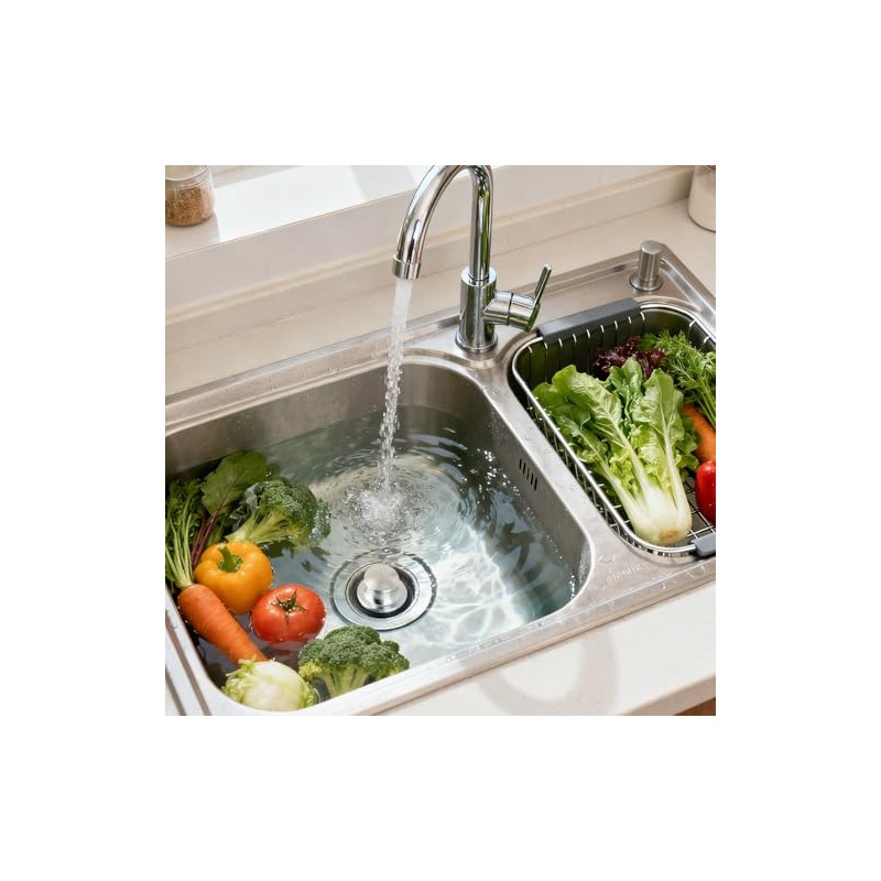 Garbage Disposal Splash Guard with Sink Drain Stopper Cover, Stainless