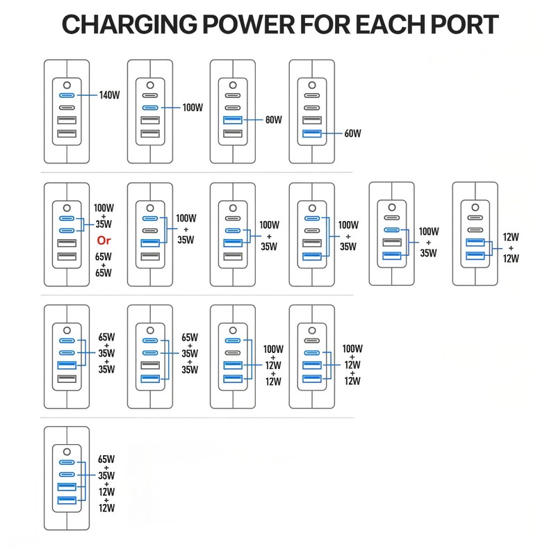 keepdrum GaN140 USB Multi-Quick Charger 2 x USB-C / 2