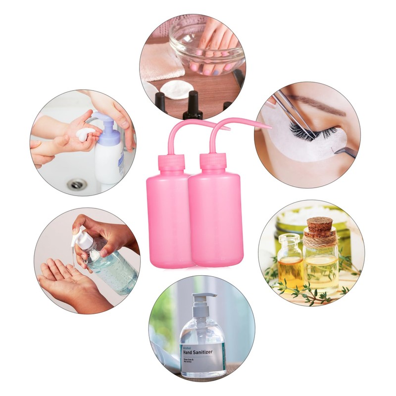 OHPHCALL 2pcs Eyelash Cleaning Bottles Squeeze Wash Bottles for Eyelash