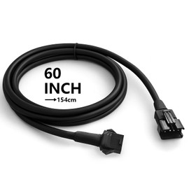 icicar 4 Pcs 60 Inch 4 Pin Extension Cord Cable for RGB Motorcycle Light, Wire for Truck Rock LED Kit, Cable for NEON Accent Underglow