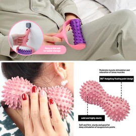 Massagebälle Igelbälle, Senteen 8er Massageball Massagebälle Faszienball Igelball Set Massage RollerMassage Ball Faszien Spikey Ball Massage für Rücken Beine Füße Hände