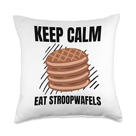 Keep Calm Eat Stroopwafels Vintage Stroopwafels Keep Calm Eat Vintage Grunge Stroopwafels Lover Throw Pillow, 18x18, Multicolor