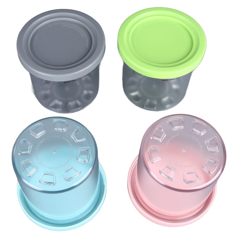 4Pcs Ice Cream Pints Containers and Lids Large Capacity Round